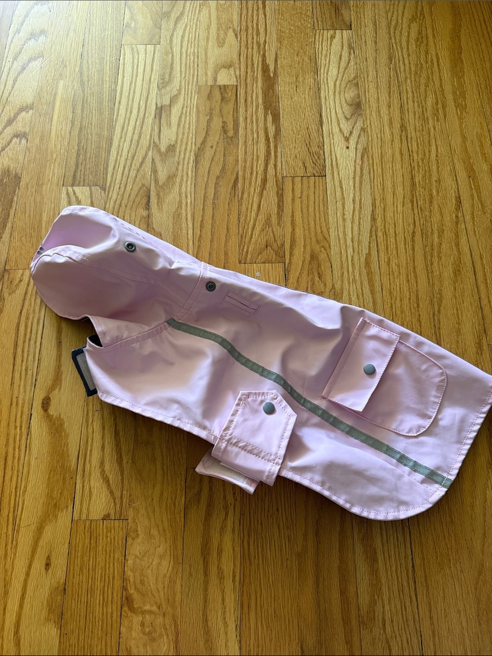 Dog Whisperer sz S Light Pink Waterproof Dog Raincoat with Reflective Trim